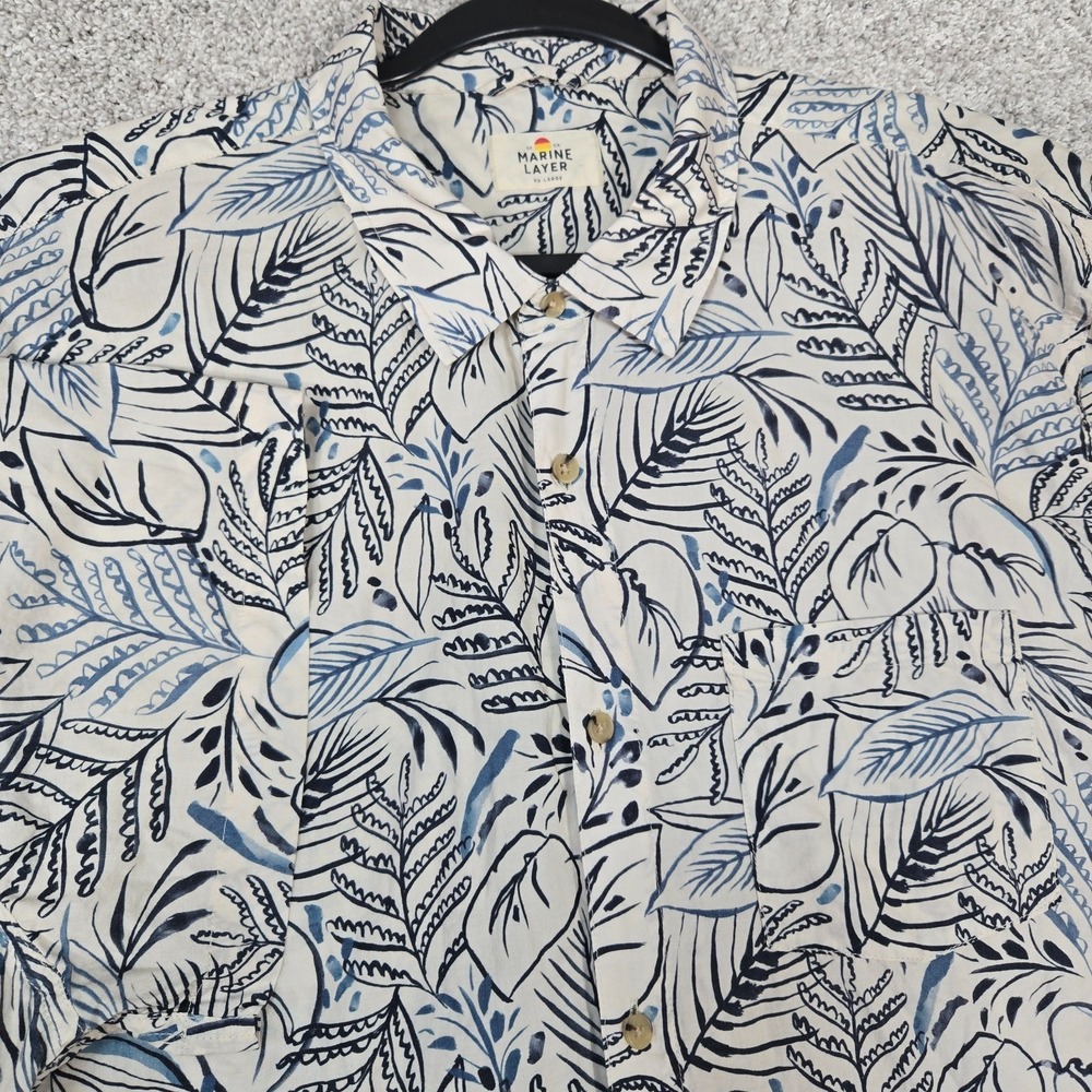 Marine Layer Shirt Mens 2XL Floral AOP Short Sleeve Button Up Rayon blend